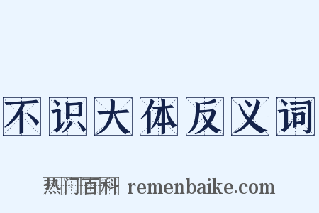 不识大体反义词是什么意思的图片